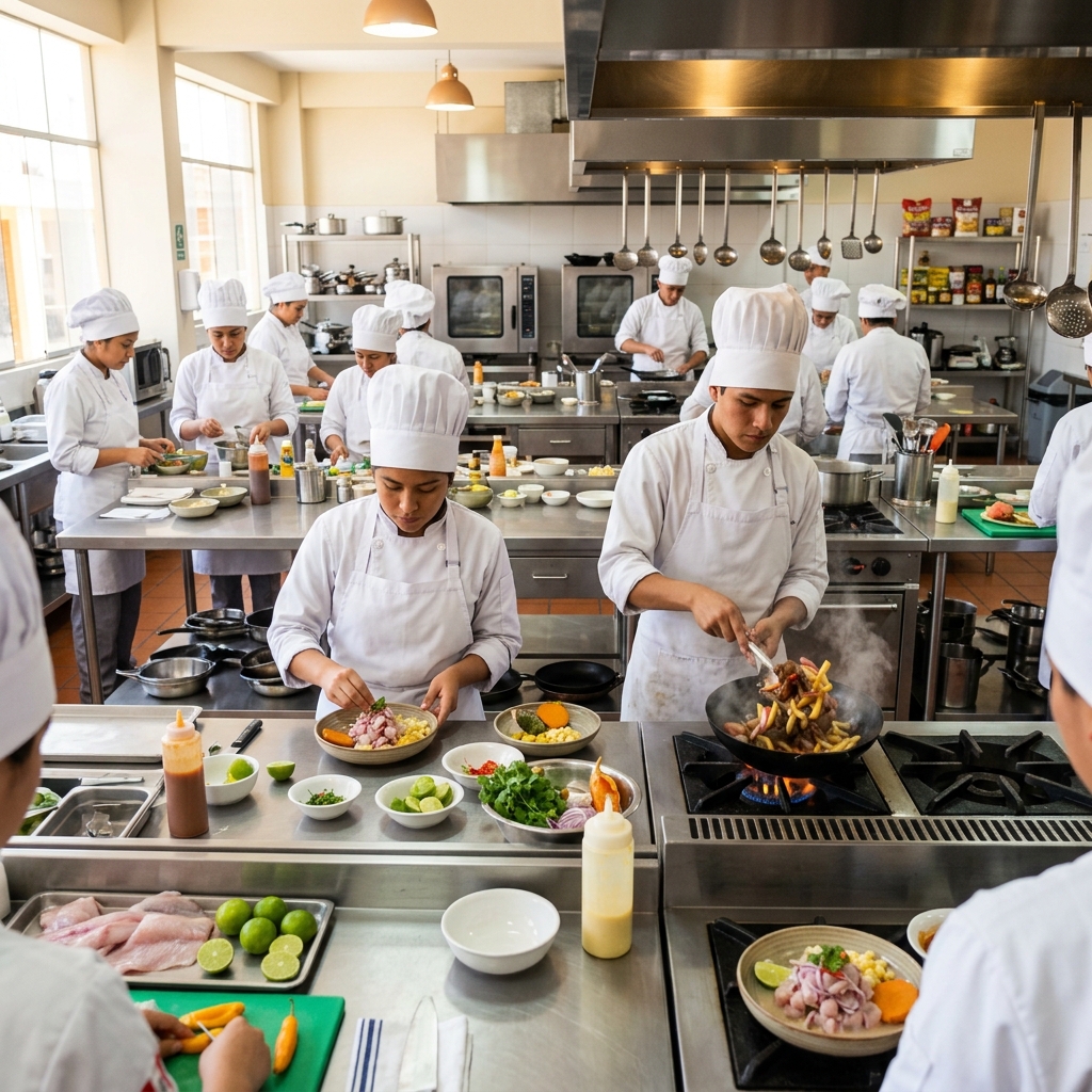 Estudiantes en el taller práctico de cocina de Copernico