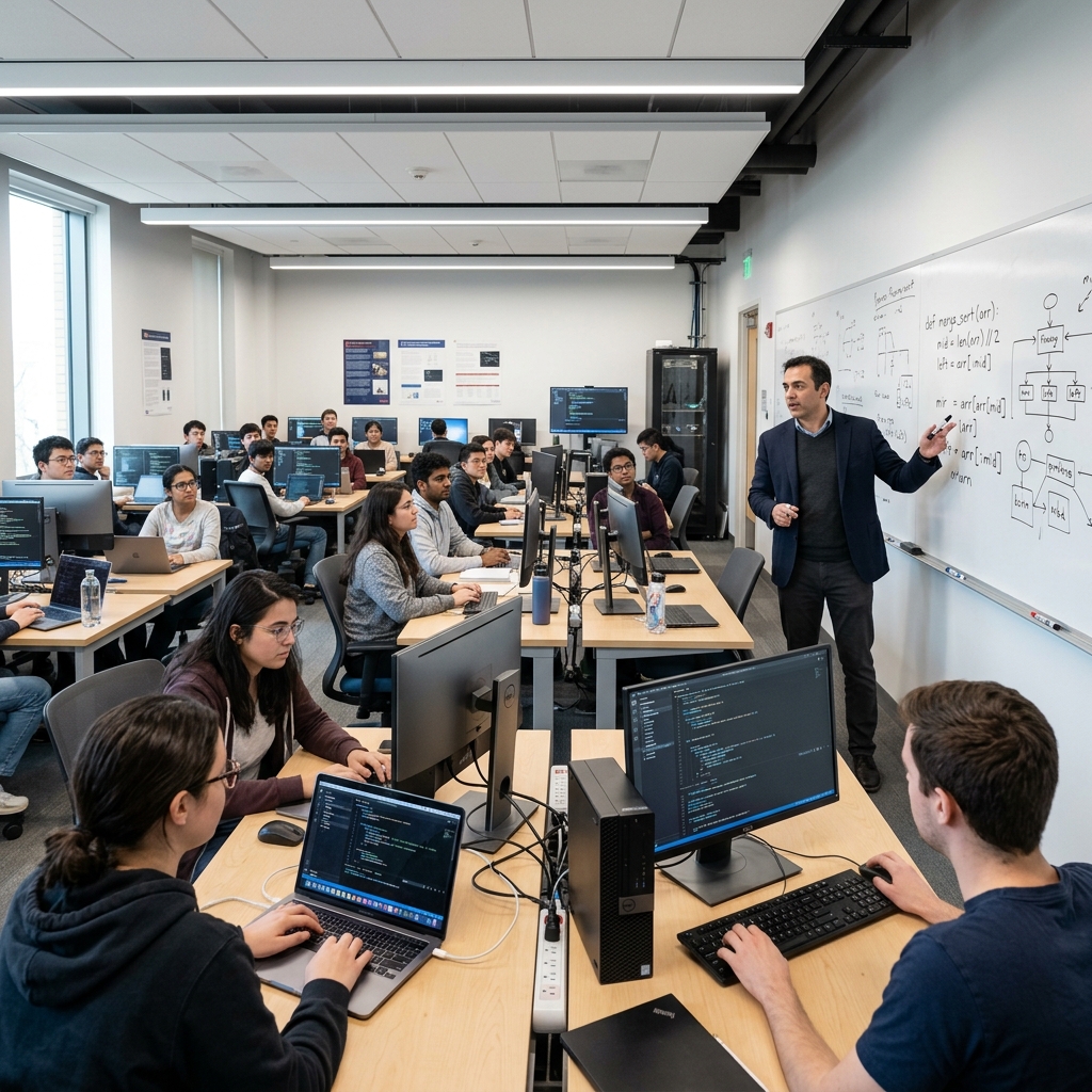 Estudiantes en el laboratorio de cómputo del Instituto Copérnico de Lima
